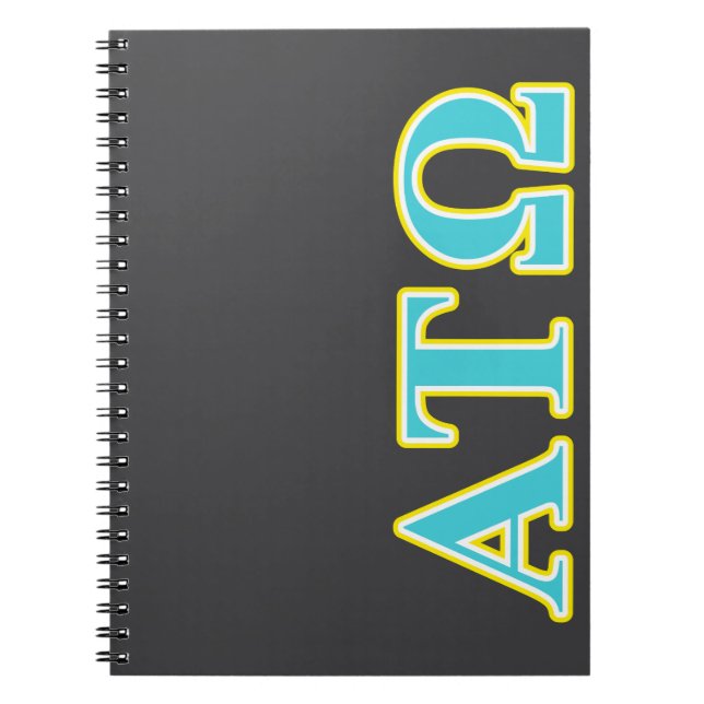 Alpha Tau Omega Blue and Yellow Letters Notebook (Front)