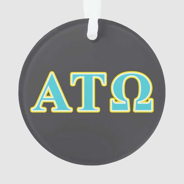 Alpha Tau Omega Blue and Yellow Letters Ornament (Back)
