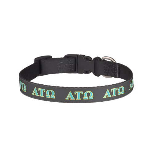 Alpha Tau Omega Blue and Yellow Letters Pet Collar