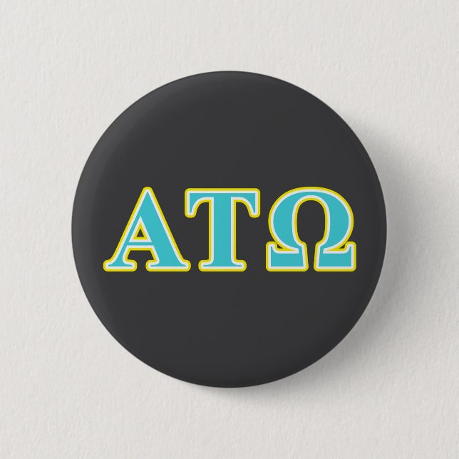 Alpha Tau Omega Blue and Yellow Letters Pinback Button (Front)