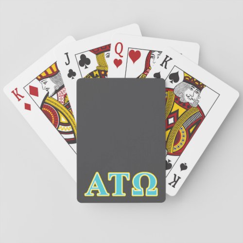 Alpha Tau Omega Blue and Yellow Letters Poker Cards