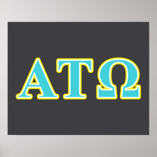Alpha Tau Omega Blue and Yellow Letters Poster
