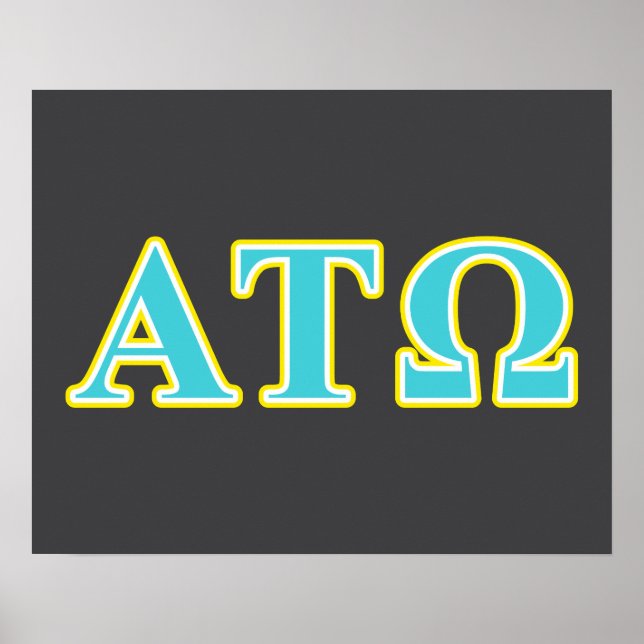 Alpha Tau Omega Blue and Yellow Letters Poster (Front)
