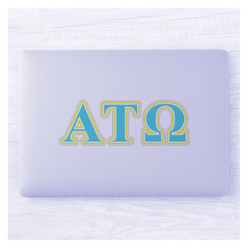 Alpha Tau Omega Blue and Yellow Letters Sticker