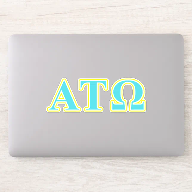 Alpha Tau Omega Blue And Yellow Letters Sticker Zazzle