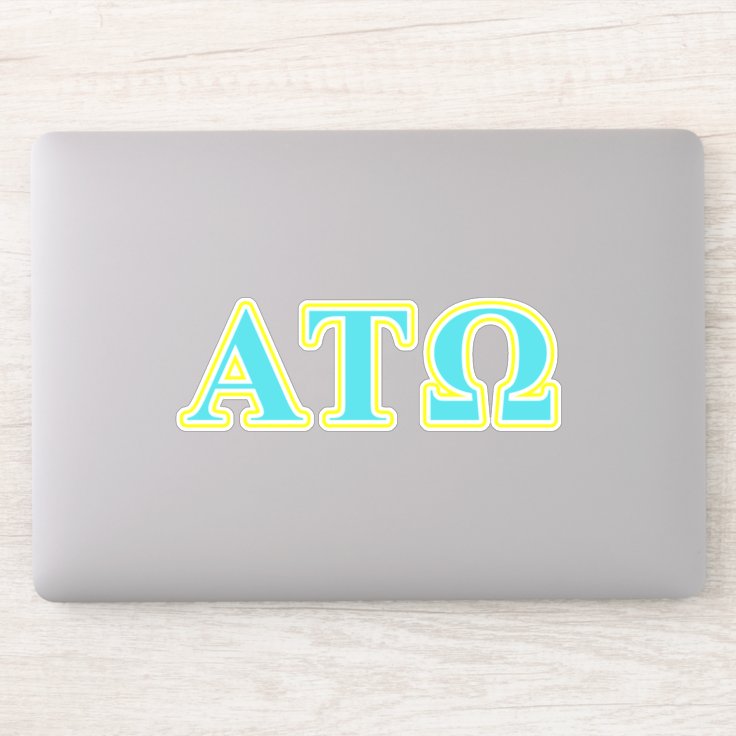 Alpha Tau Omega Blue and Yellow Letters Sticker | Zazzle