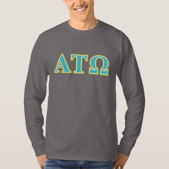 Alpha Tau Omega Blue and Yellow Letters T-Shirt (Front)