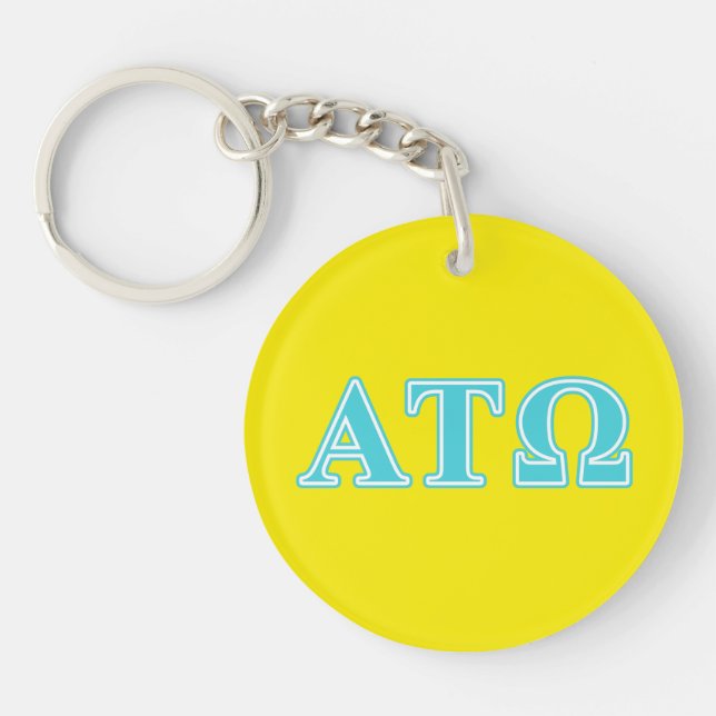 Alpha Tau Omega Blue Letters Keychain (Front)