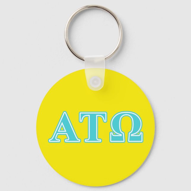 Alpha Tau Omega Blue Letters Keychain (Front)
