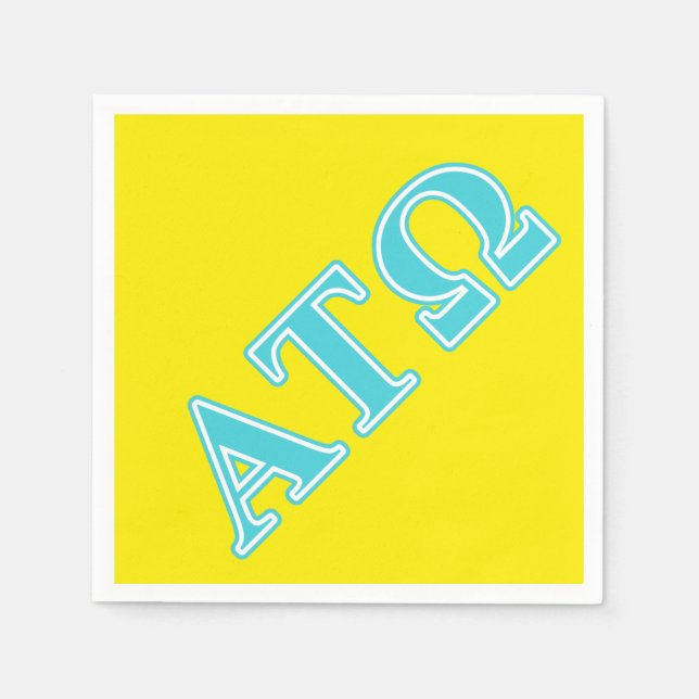 Alpha Tau Omega Blue Letters Napkins (Front)