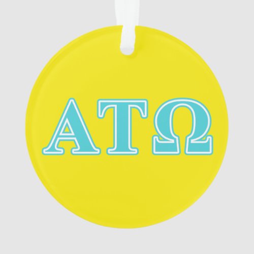 Alpha Tau Omega Blue Letters Ornament