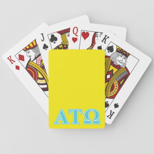 Alpha Tau Omega Blue Letters Poker Cards