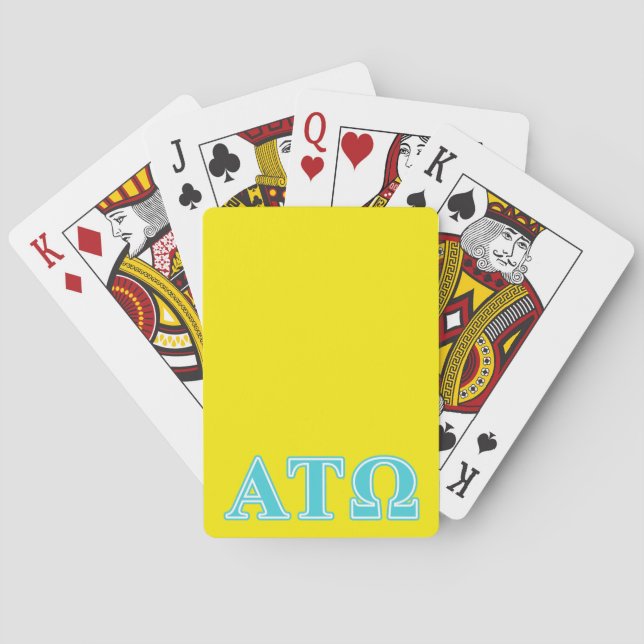 Alpha Tau Omega Blue Letters Poker Cards (Back)