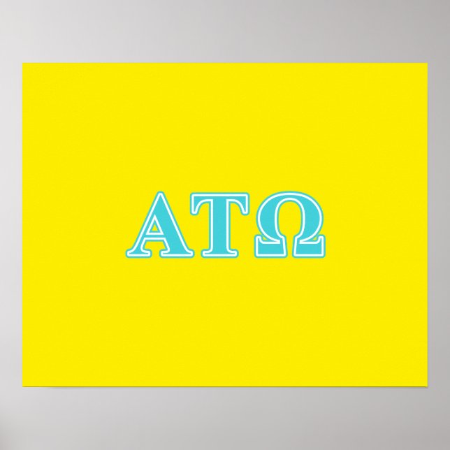 Alpha Tau Omega Blue Letters Poster (Front)