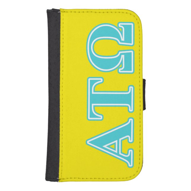 Alpha Tau Omega Blue Letters Samsung Galaxy Wallet Case (Front)