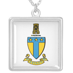 Alpha Tau Omega Color Crest Silver Plated Necklace