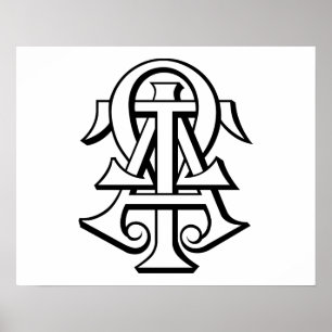 Alpha Tau Omega Interlocked Letters Poster
