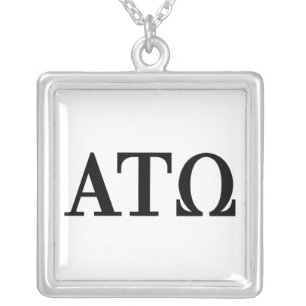 Alpha Tau Omega Letters Silver Plated Necklace