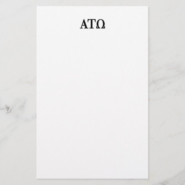 Alpha Tau Omega Letters Stationery (Front)