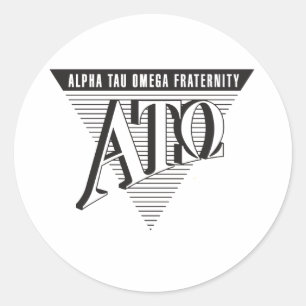 Alpha Tau Omega Name and Letters Classic Round Sticker