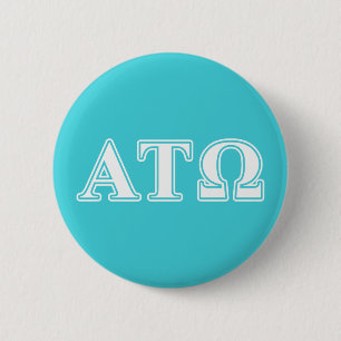Alpha Tau Omega White and Blue Letters Button
