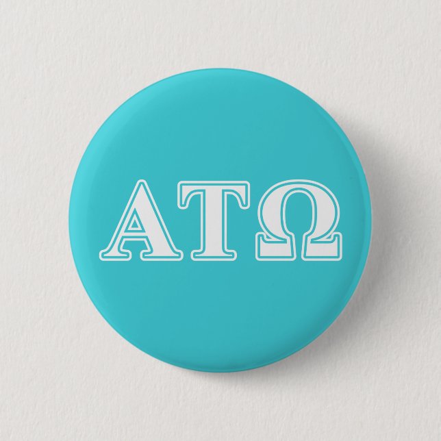 Alpha Tau Omega White and Blue Letters Button (Front)