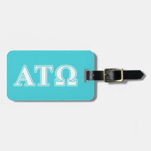 Alpha Tau Omega White and Blue Letters Luggage Tag