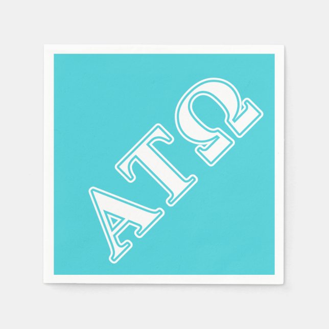 Alpha Tau Omega White and Blue Letters Napkins (Front)