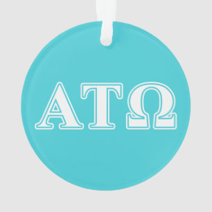 Alpha Tau Omega White and Blue Letters Ornament