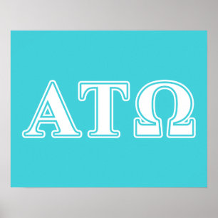 Alpha Tau Omega White and Blue Letters Poster