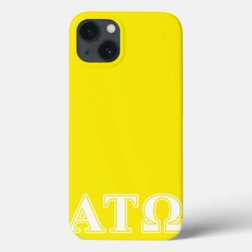 Alpha Tau Omega White and Yellow Letters iPhone 13 Case