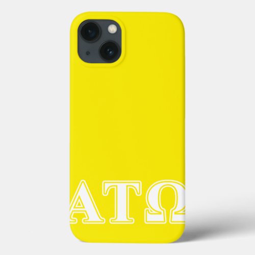 Alpha Tau Omega White and Yellow Letters iPhone 13 Case