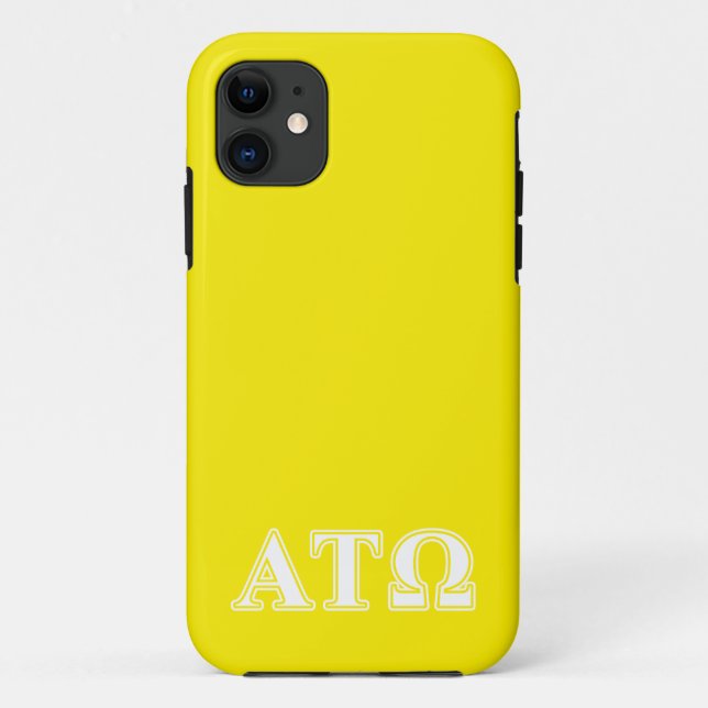 Alpha Tau Omega White and Yellow Letters Case-Mate iPhone Case (Back)