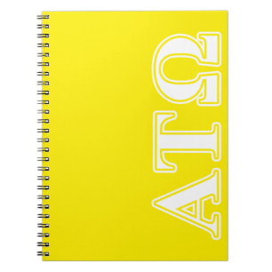 Alpha Tau Omega White and Yellow Letters Notebook