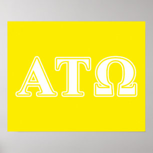 Alpha Tau Omega White and Yellow Letters Poster