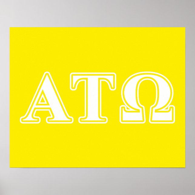 Alpha Tau Omega White and Yellow Letters Poster (Front)