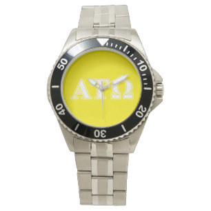 Alpha Tau Omega White and Yellow Letters Watch
