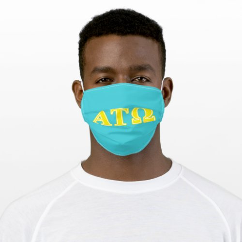 Alpha Tau Omega Yellow Letters Adult Cloth Face Mask