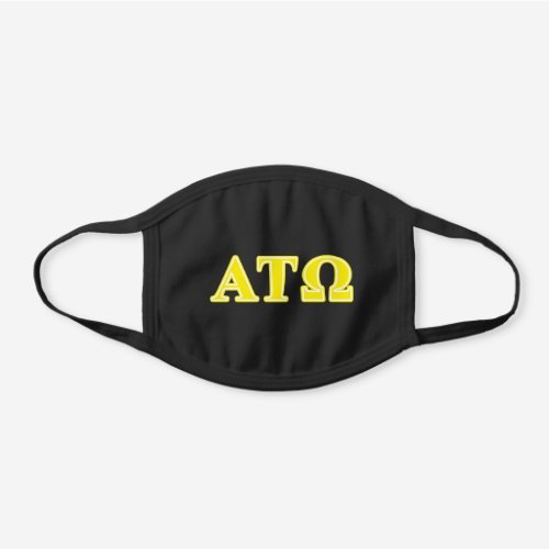 Alpha Tau Omega Yellow Letters Black Cotton Face Mask