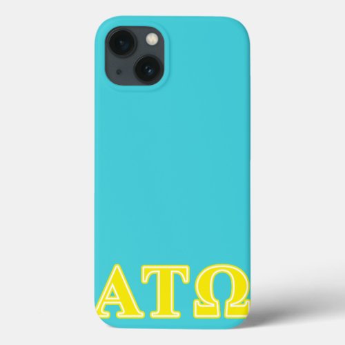 Alpha Tau Omega Yellow Letters iPhone 13 Case