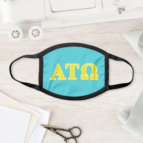 Alpha Tau Omega Yellow Letters Face Mask