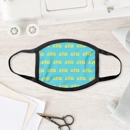 Alpha Tau Omega Yellow Letters Face Mask