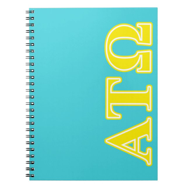 Alpha Tau Omega Yellow Letters Notebook (Front)