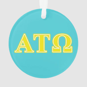 Alpha Tau Omega Yellow Letters Ornament