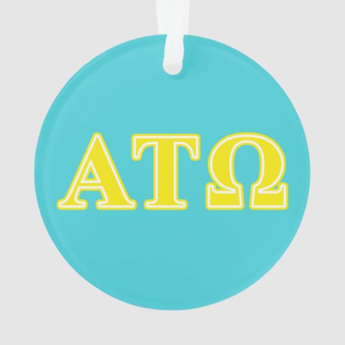 Alpha Tau Omega Yellow Letters Ornament