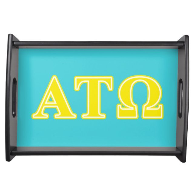 Alpha Tau Omega Yellow Letters Serving Tray (Front)