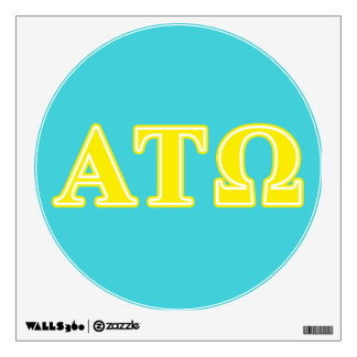 Alpha Tau Omega Yellow Letters Wall Decal