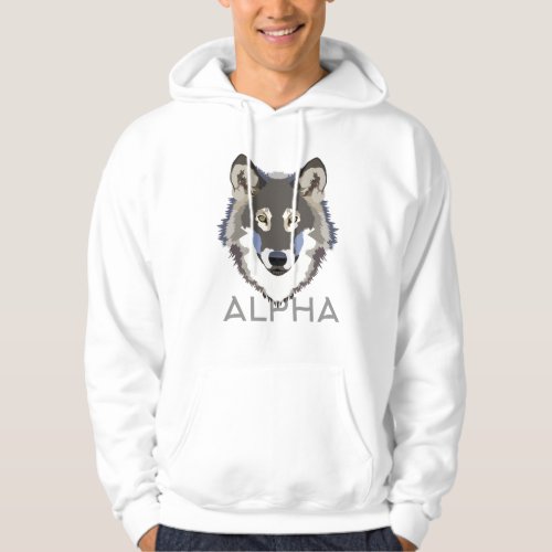 Alpha the wolf mens hooded sweatshirt fullsleeve