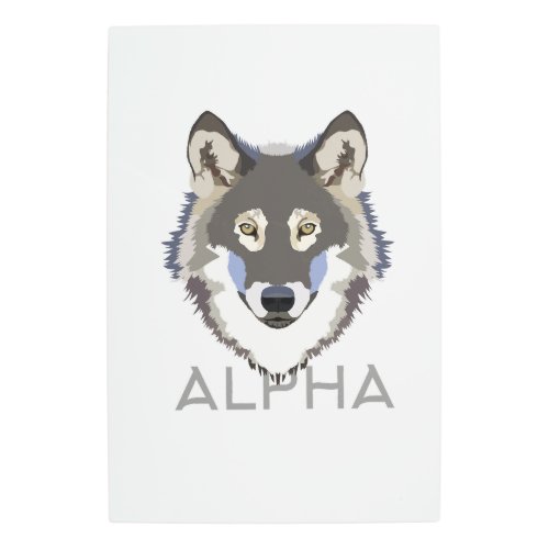 Alpha the wolf metal wall art
