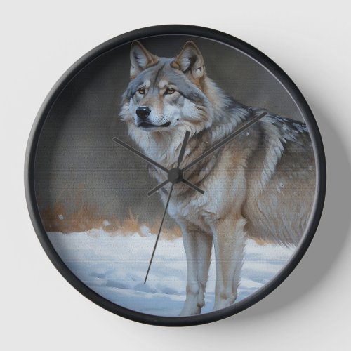 Alpha Timber Wolf Art Clock